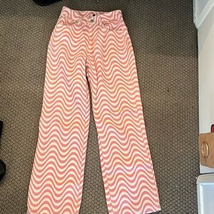 Ragged Priest pink zigzag jeans